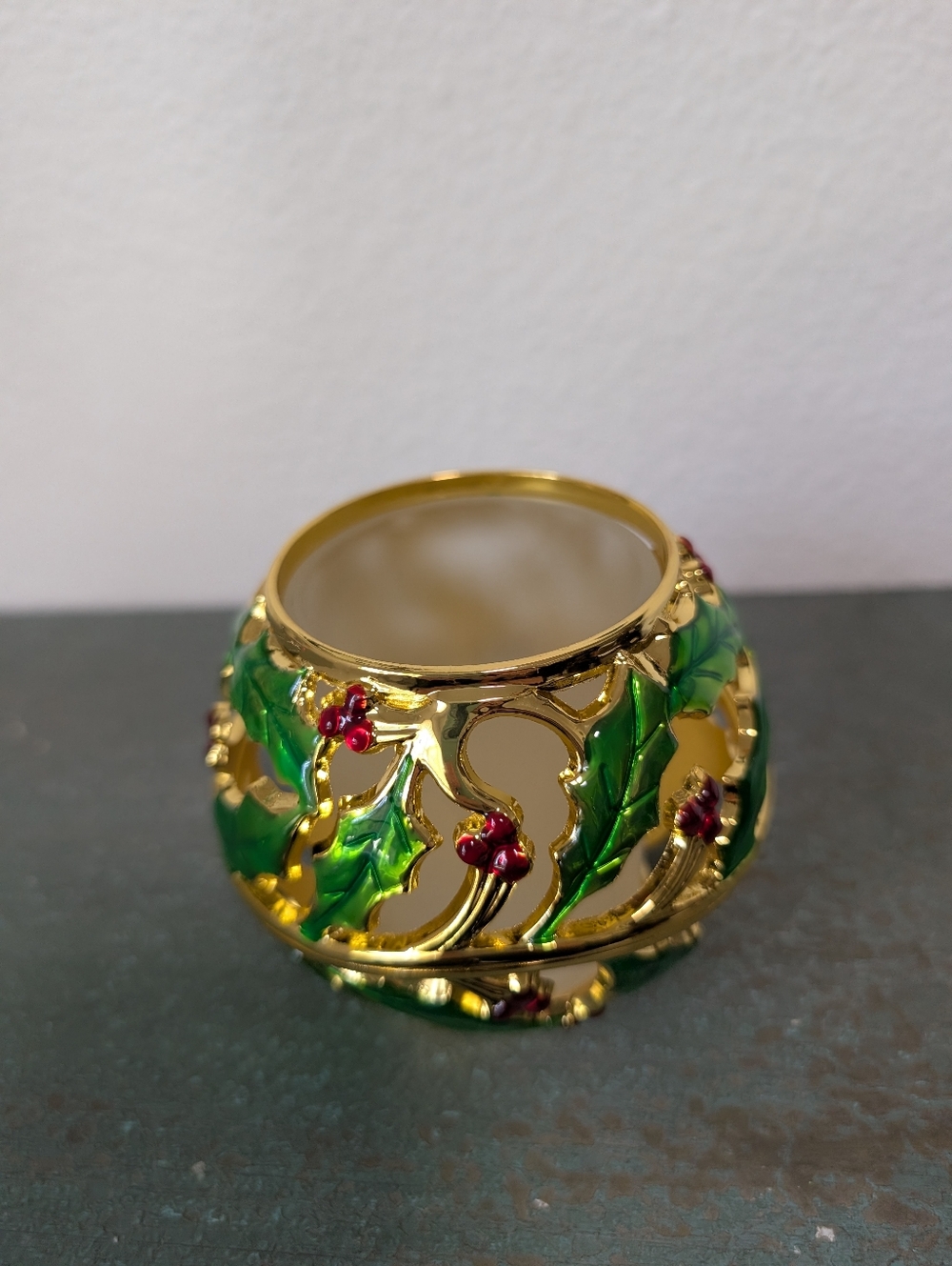 Lenox For the Holidays Holiday Gold Holly Votive Tea-Light Candle Holder NIB - Picture 3 of 11